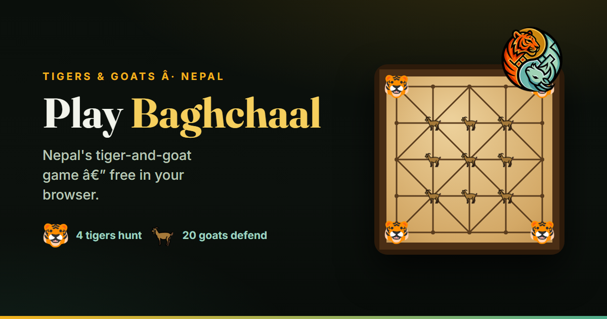 Baghchaal — The Tiger and Goat Game of Nepal